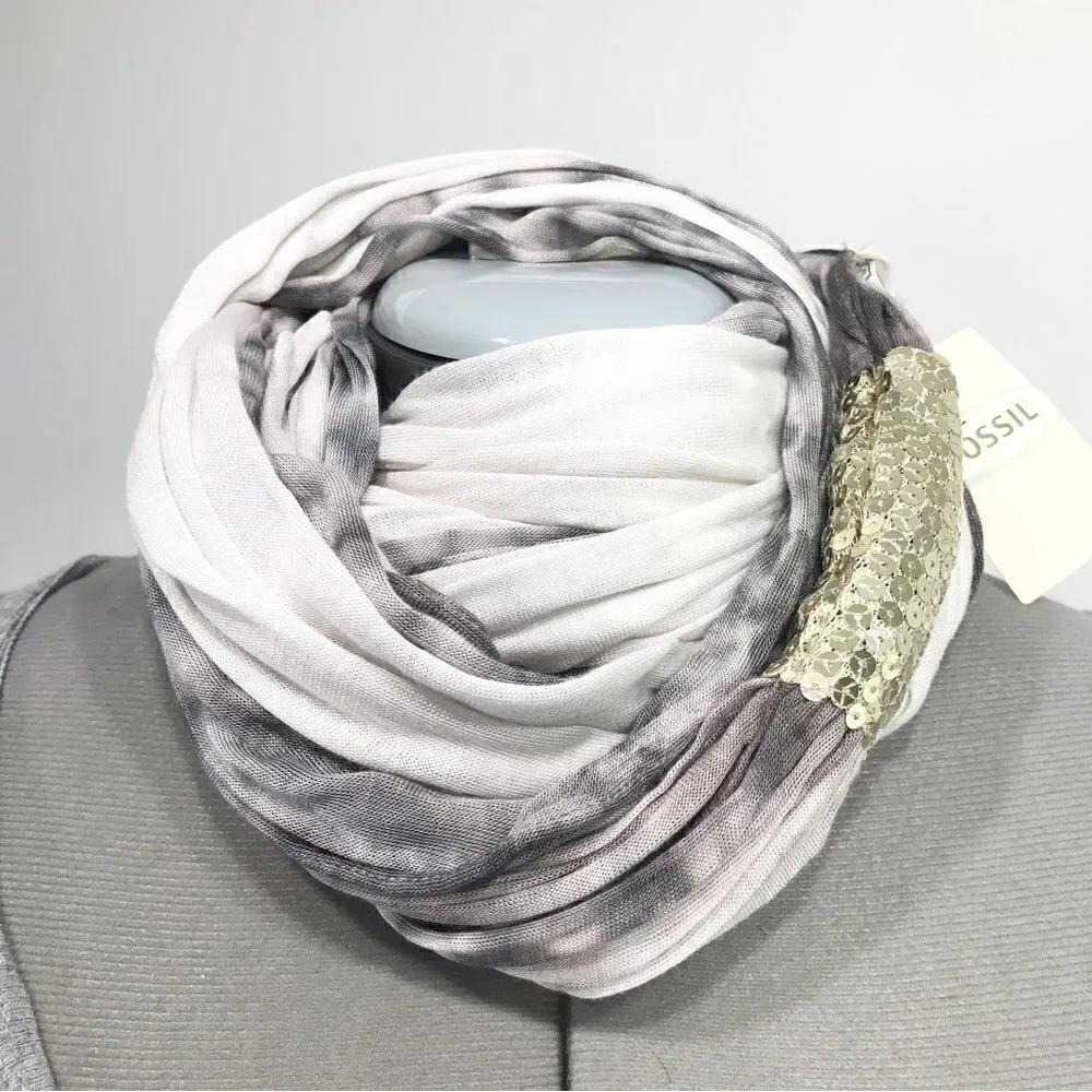 Fossil JENNA Ombre Sequin Infinity Scarf- New With Tags